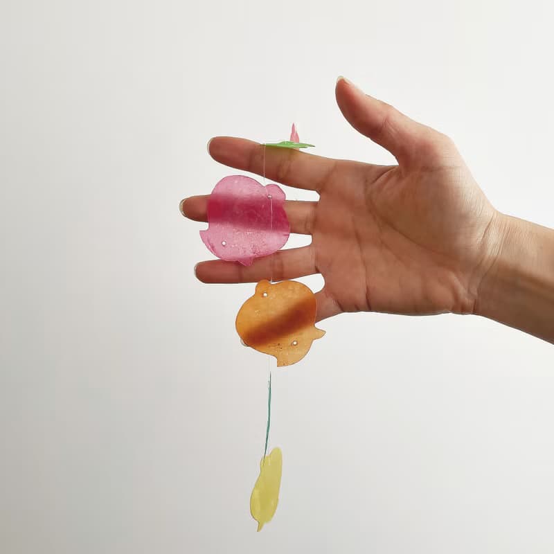 PRE-MADE | Stationery Tulip _Tropical Kitsch | Shell Wind Chime Mobile | #1-291