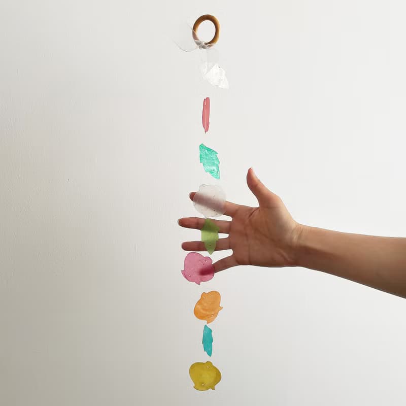 PRE-MADE | Stationery Tulip _Tropical Kitsch | Shell Wind Chime Mobile | #1-291