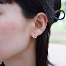 願いを叶う ウォーターオパール　しずくのネジネジピアス　イヤリング10月誕生石