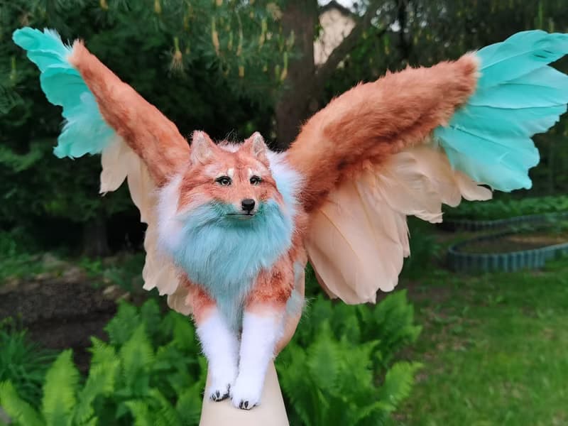 Wings wolf animal artdoll stuffed poseable