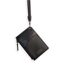 【男生禮物】Robyn 意大利皮革ID掛頸證件套 - 啞黑色 可加購印名