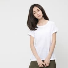 竹節棉褶袖鈕扣素面棉T上衣 【品牌推薦T】