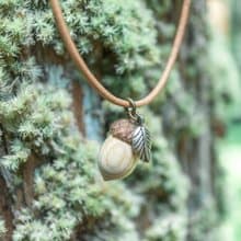 擴香項鍊 秋季木製橡果