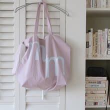 韓國品牌 MINMIN 兩用大容量 斜背/側背托特包 - 霧粉色