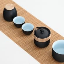 聞說|有容便攜旅行茶具 黑砂釉陶瓷快客杯一壺三杯