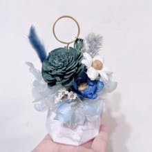 小盆栽花系列/莫蘭迪綠色/玫瑰乾燥花/繡球花/索拉花/名片備忘座