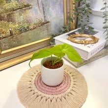 Macrame編織杯墊 拍照道具 居家裝飾 香氛蠟燭墊