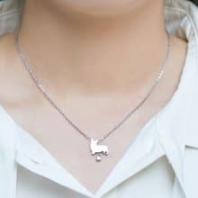 柯基項鍊 - 狗狗背影與鑽系列-抗敏醫療鋼