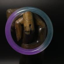 冰透紫色帶綠玉鐲子紫羅蘭手鐲禮盒裝