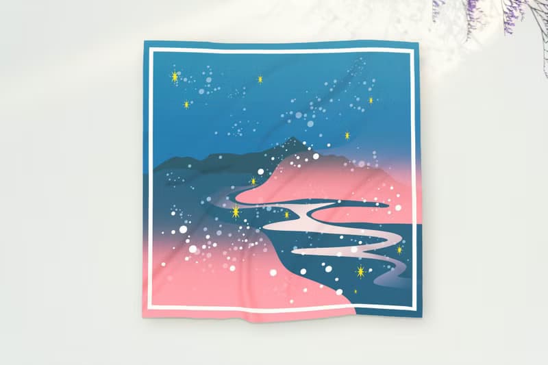 【眾山・星空】雪紡大方絲巾87×87cm | 方巾 領巾 髮飾