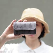 灰灰森林 帆布包可水洗紙 零錢包卡片夾 輕錢包 附紙盒 手作銀包