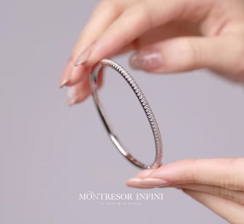 【美鑽銀飾】鋯石925純銀密鑲方晶石優雅手鍊 | Montresor Infini