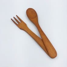 【 LUCKY WOOD】木質居家食器 - 沙拉 /輕食 湯叉組