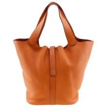 【日本直送】エルメス HERMES ピコタンロックGM ハンドバッグ トリヨンクレマンス オレンジ/シルバー金具  レディース【中古】