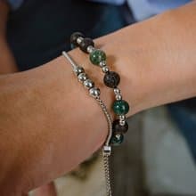 Unisex | 極晝系 - 溶 * 水草瑪瑙 除負能 減壓 不銹鋼礦石手環
