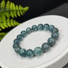 精品天然綠藍晶石手串冰潤透感貓眼藍晶石手錬單圈串珠氣質女12mm