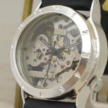 SHW027 アラビアベゼル 手巻きSilver925 Men's 32mm 手作り腕時計 (SHW027アラビア)