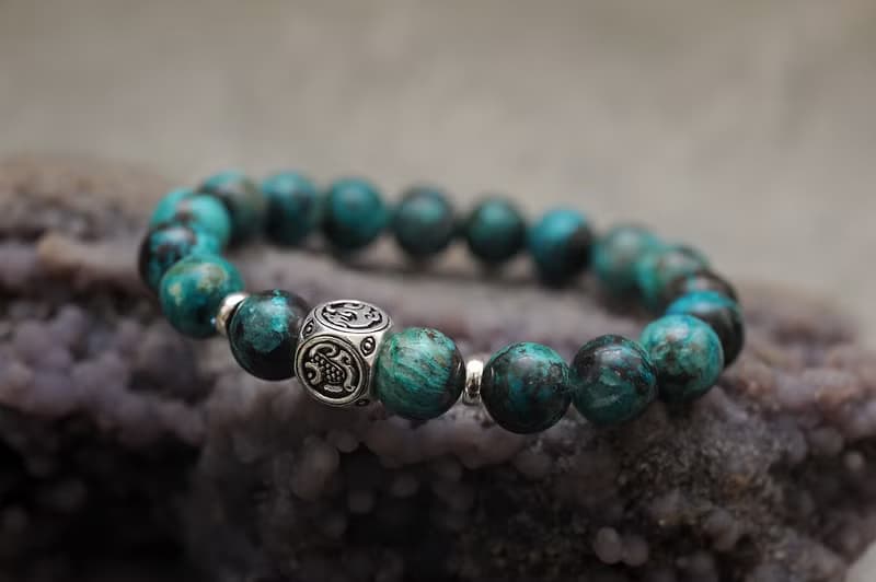 事事順利 中性款水晶手鍊 ||  鳳凰石 四神兽銀飾