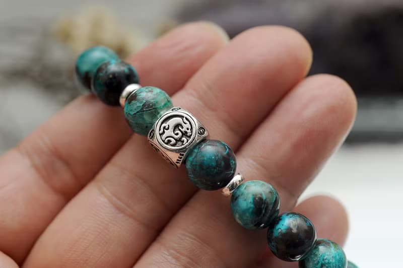 事事順利 中性款水晶手鍊 ||  鳳凰石 四神兽銀飾