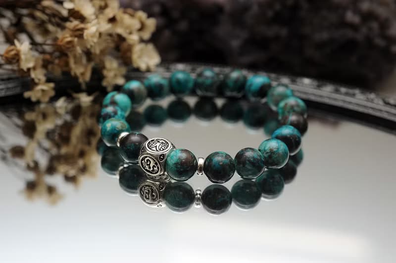 事事順利 中性款水晶手鍊 ||  鳳凰石 四神兽銀飾