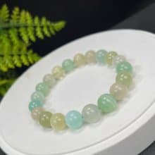 高等級綠紋石手串10.5mm高冰透體多彩千層單圈男女簡約生機活力
