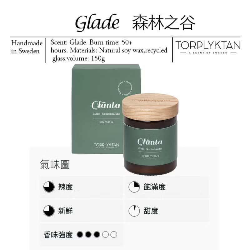 【瑞典 Torplyktan】北極森林蠟燭150g-森林之谷