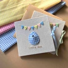 小小圍兜的祝福 |手工卡| 生日卡| Handmade Baby card 藍色2.0版