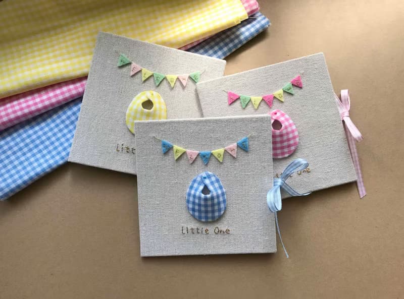 小小圍兜的祝福 |手工卡| 生日卡| Handmade Baby card 藍色2.0版