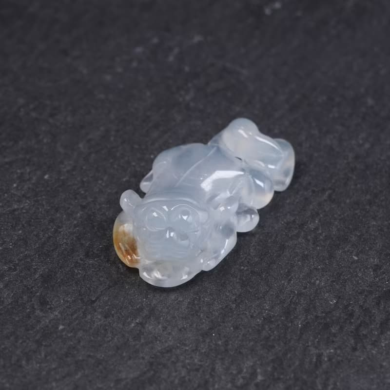 【招財神獸】冰種飄黃翡翡翠貔貅| 裸石| 天然緬甸玉A貨翡翠|送禮