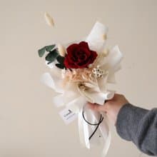 多色 玫瑰永生花束   情人節花束 生日 週年 求婚 附提袋