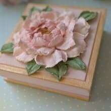 情人节礼物 Valentine's Day Gift Small jewelry box with peony for woman Trinket box