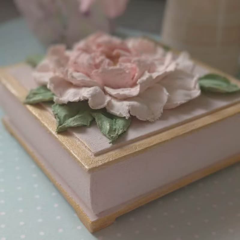 情人节礼物 Valentine's Day Gift Small jewelry box with peony for woman Trinket box