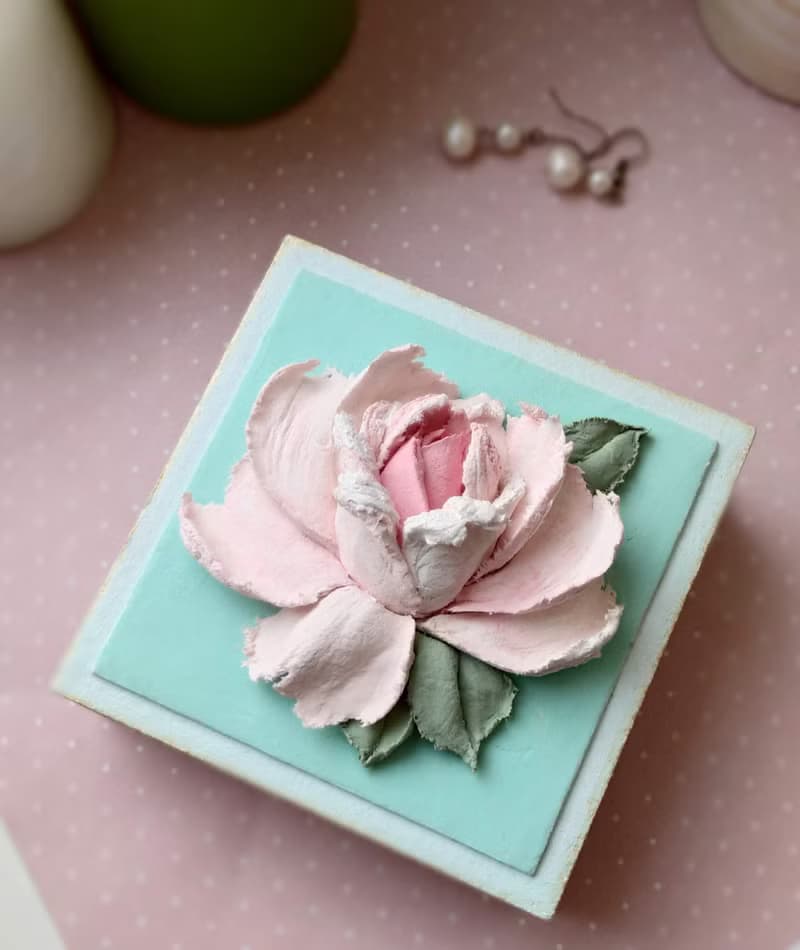 情人节礼物 Valentine's Day Gift Small jewelry box with peony for woman Trinket box