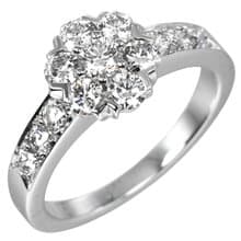 【日本直送】ヴァンクリーフ&アーペル フルーレット 8号 リング 指輪 Pt950プラチナ ダイヤモンド 約4g Van Cleef & Arpels【中古】
