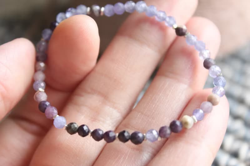 【純銀彈性手鍊】舒俱萊/丹泉石/碎銀片/設計師手作商品