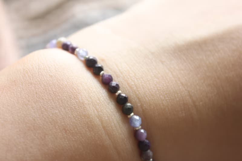 【純銀彈性手鍊】舒俱萊/丹泉石/碎銀片/設計師手作商品