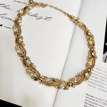 vintage jewelry  Trifari 華麗金色連枝萊茵 頸鍊 項鍊
