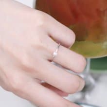 天然淡水珍珠925純銀豆豆戒指 可調式戒指