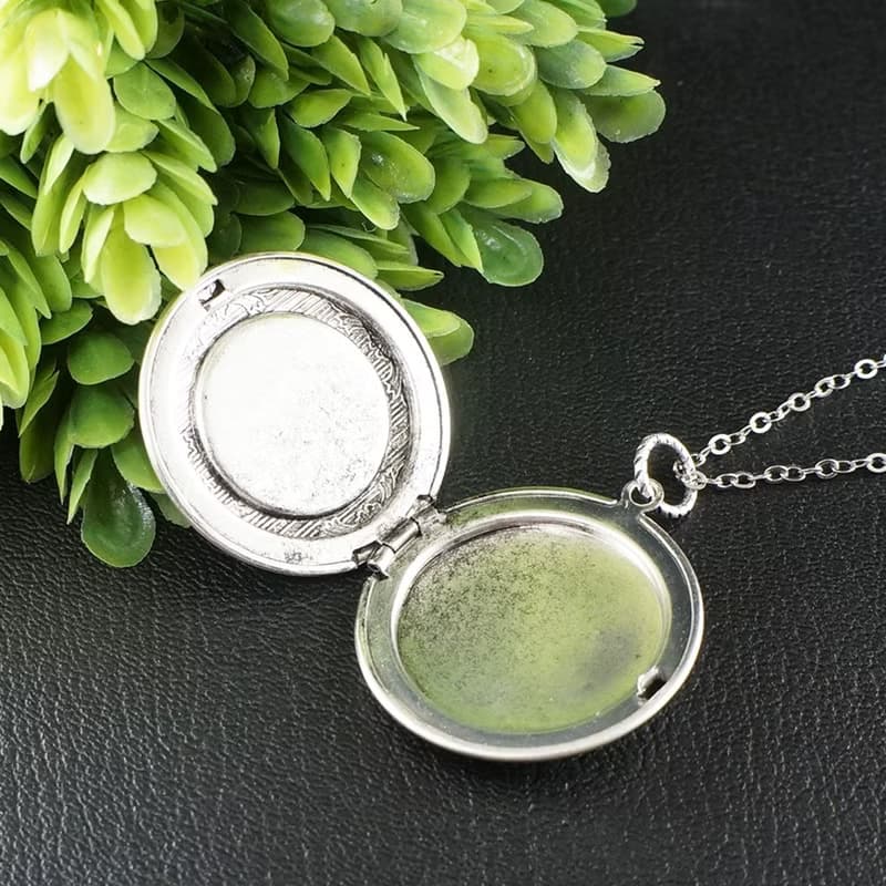 Amethyst Photo Locket Lilac Purple Violet Lavender Pendant Necklace Jewelry Gift