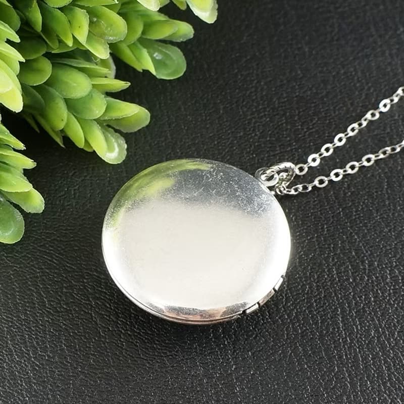 Amethyst Photo Locket Lilac Purple Violet Lavender Pendant Necklace Jewelry Gift