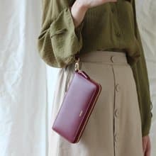 Mellow 拉鍊皮夾 Round Zip Wallet - 深紅色