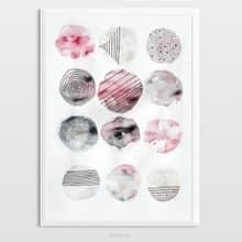 Black and pink abstract aquarelle wall art Original painting artwork Handmade