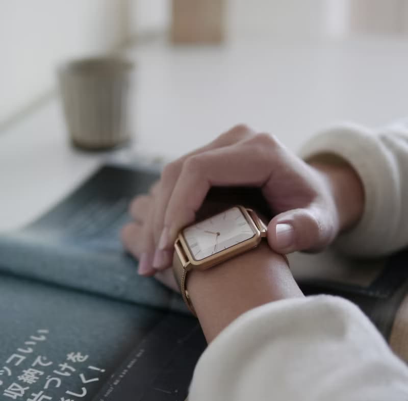 THIN 5011 時尚極簡晶礦方錶 - 玫瑰金