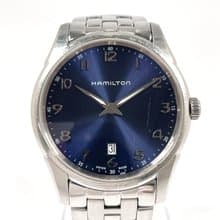 【日本直送 中古美品】ハミルトン HAMILTON 腕時計 H385111 ジャズマスター シンライン ステンレススチール シルバー