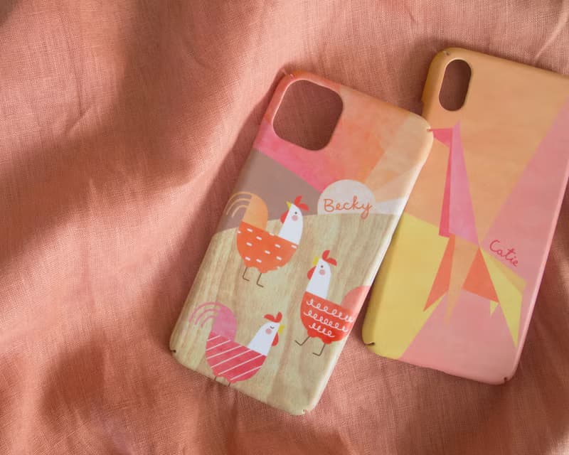 Geometric Giraffe (Pink/Orange) iPhone case 手機殼 เคสยีราฟ