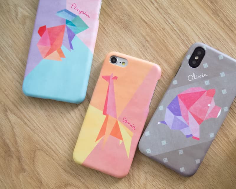 Geometric Giraffe (Pink/Orange) iPhone case 手機殼 เคสยีราฟ