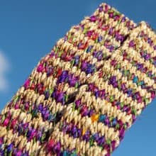 手工編織棉麻腰帶 手工梭織皮帶-摩洛哥風星辰條紋 手捻紗麗絲線