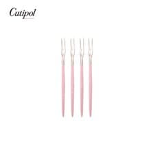 葡萄牙Cutipol GOA系列粉紅柄12cm迷你水果叉四件組