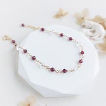 紫牙烏石榴石 + 赫基蒙鑽 x 14KGF手鍊