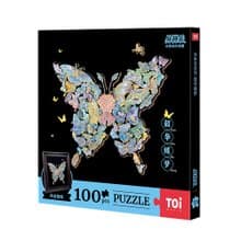 TOi圖益 韶華蝶夢 木質異形拼圖 灑銀藝術 可裝飾收藏自帶外框